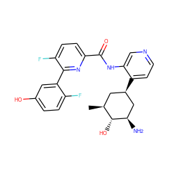 C[C@H]1C[C@@H](c2ccncc2NC(=O)c2ccc(F)c(-c3cc(O)ccc3F)n2)C[C@@H](N)[C@@H]1O ZINC000139618381