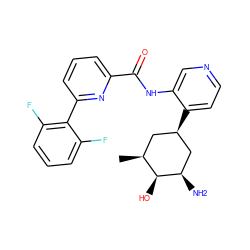 C[C@H]1C[C@@H](c2ccncc2NC(=O)c2cccc(-c3c(F)cccc3F)n2)C[C@@H](N)[C@H]1O ZINC000168352425