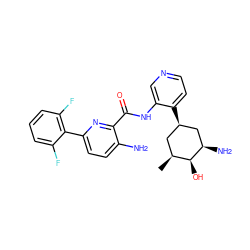 C[C@H]1C[C@@H](c2ccncc2NC(=O)c2nc(-c3c(F)cccc3F)ccc2N)C[C@@H](N)[C@H]1O ZINC000140231396