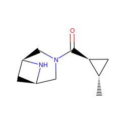 C[C@H]1C[C@@H]1C(=O)N1C[C@@H]2C[C@H](C1)N2 ZINC000143372480