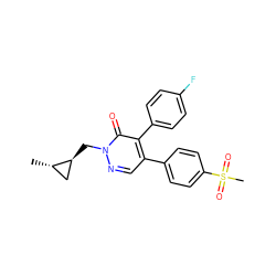 C[C@H]1C[C@@H]1Cn1ncc(-c2ccc(S(C)(=O)=O)cc2)c(-c2ccc(F)cc2)c1=O ZINC000013487681