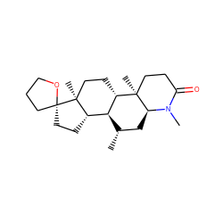 C[C@H]1C[C@@H]2N(C)C(=O)CC[C@]2(C)[C@H]2CC[C@@]3(C)[C@@H](CC[C@@]34CCCO4)[C@H]12 ZINC000299821109