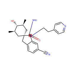 C[C@H]1C[C@]2(Cc3ccc(C#N)cc3[C@]23N=C(N)N(CCc2ccncc2)C3=O)C[C@@H](C)[C@@H]1O ZINC000149638795