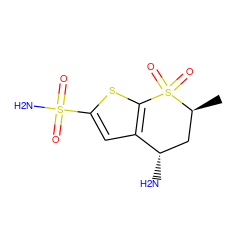 C[C@H]1C[C@H](N)c2cc(S(N)(=O)=O)sc2S1(=O)=O ZINC000006932783