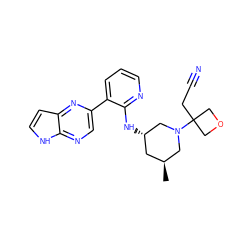 C[C@H]1C[C@H](Nc2ncccc2-c2cnc3[nH]ccc3n2)CN(C2(CC#N)COC2)C1 ZINC000169218362