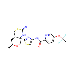 C[C@H]1C[C@H]2CSC(=N)N[C@@]2(c2nc(NC(=O)c3ccc(OC(C)(F)F)cn3)cs2)CO1 ZINC001772571704