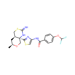 C[C@H]1C[C@H]2CSC(=N)N[C@@]2(c2nc(NC(=O)c3ccc(OC(F)F)cc3)cs2)CO1 ZINC001772634136