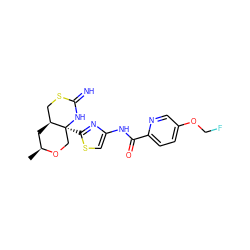 C[C@H]1C[C@H]2CSC(=N)N[C@@]2(c2nc(NC(=O)c3ccc(OCF)cn3)cs2)CO1 ZINC001772621271