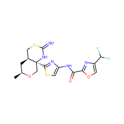 C[C@H]1C[C@H]2CSC(=N)N[C@@]2(c2nc(NC(=O)c3nc(C(F)F)co3)cs2)CO1 ZINC001772611072