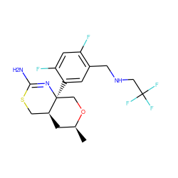 C[C@H]1C[C@H]2CSC(N)=N[C@@]2(c2cc(CNCC(F)(F)F)c(F)cc2F)CO1 ZINC000147753046