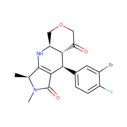 C[C@H]1C2=C(C(=O)N1C)[C@H](c1ccc(F)c(Br)c1)[C@H]1C(=O)COC[C@@H]1N2 ZINC000040576065