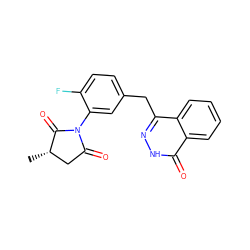 C[C@H]1CC(=O)N(c2cc(Cc3n[nH]c(=O)c4ccccc34)ccc2F)C1=O ZINC000028524588