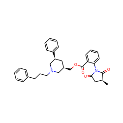 C[C@H]1CC(=O)N(c2ccccc2C(=O)OC[C@@H]2C[C@H](c3ccccc3)CN(CCCc3ccccc3)C2)C1=O ZINC000044404135