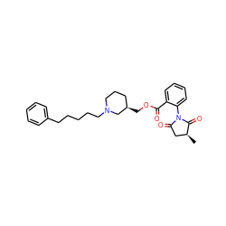 C[C@H]1CC(=O)N(c2ccccc2C(=O)OC[C@@H]2CCCN(CCCCCc3ccccc3)C2)C1=O ZINC000073198028