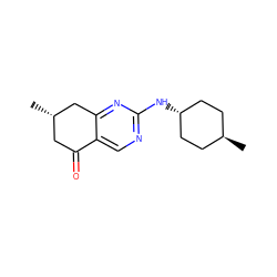 C[C@H]1CC(=O)c2cnc(N[C@H]3CC[C@H](C)CC3)nc2C1 ZINC000261144612