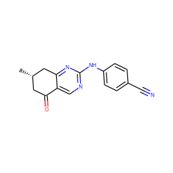 C[C@H]1CC(=O)c2cnc(Nc3ccc(C#N)cc3)nc2C1 ZINC000096282194