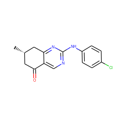 C[C@H]1CC(=O)c2cnc(Nc3ccc(Cl)cc3)nc2C1 ZINC000096282196