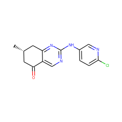 C[C@H]1CC(=O)c2cnc(Nc3ccc(Cl)nc3)nc2C1 ZINC000096282186