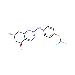 C[C@H]1CC(=O)c2cnc(Nc3ccc(OC(F)F)cc3)nc2C1 ZINC000096282190