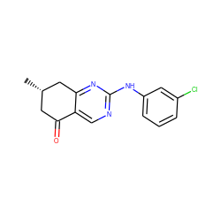 C[C@H]1CC(=O)c2cnc(Nc3cccc(Cl)c3)nc2C1 ZINC000096282198