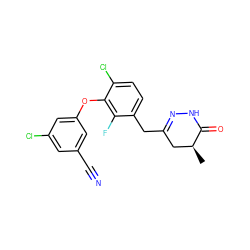 C[C@H]1CC(Cc2ccc(Cl)c(Oc3cc(Cl)cc(C#N)c3)c2F)=NNC1=O ZINC000040895651