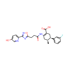 C[C@H]1CC(NC(=O)CCc2nc(-c3ccc(O)cn3)no2)=C(C(=O)O)C[C@H]1c1cccc(F)c1 ZINC000049049691