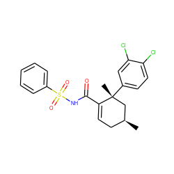 C[C@H]1CC=C(C(=O)NS(=O)(=O)c2ccccc2)[C@](C)(c2ccc(Cl)c(Cl)c2)C1 ZINC000142547575