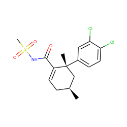 C[C@H]1CC=C(C(=O)NS(C)(=O)=O)[C@](C)(c2ccc(Cl)c(Cl)c2)C1 ZINC000117087854