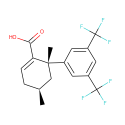 C[C@H]1CC=C(C(=O)O)[C@](C)(c2cc(C(F)(F)F)cc(C(F)(F)F)c2)C1 ZINC000142536914