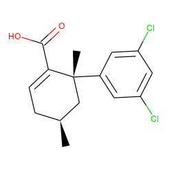 C[C@H]1CC=C(C(=O)O)[C@](C)(c2cc(Cl)cc(Cl)c2)C1 ZINC000142537699