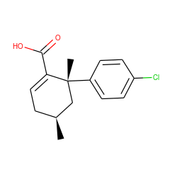 C[C@H]1CC=C(C(=O)O)[C@](C)(c2ccc(Cl)cc2)C1 ZINC000142514950