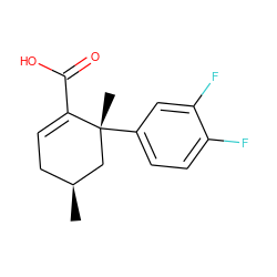 C[C@H]1CC=C(C(=O)O)[C@](C)(c2ccc(F)c(F)c2)C1 ZINC000117086518