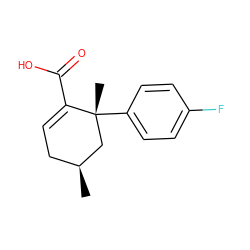 C[C@H]1CC=C(C(=O)O)[C@](C)(c2ccc(F)cc2)C1 ZINC000142520999