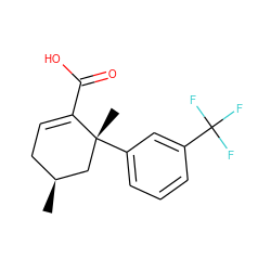 C[C@H]1CC=C(C(=O)O)[C@](C)(c2cccc(C(F)(F)F)c2)C1 ZINC000142528579