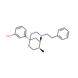 C[C@H]1CC[C@@]2(c3cccc(O)c3)CCN(CCc3ccccc3)[C@@H]1C2 ZINC000096911439