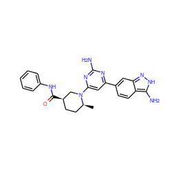 C[C@H]1CC[C@@H](C(=O)Nc2ccccc2)CN1c1cc(-c2ccc3c(N)[nH]nc3c2)nc(N)n1 ZINC000071329908