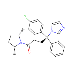 C[C@H]1CC[C@@H](C)N1C(=O)CC[C@]1(c2ccc(Cl)cc2)c2ccccc2-c2nccn21 ZINC000072108898