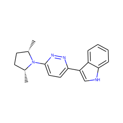 C[C@H]1CC[C@@H](C)N1c1ccc(-c2c[nH]c3ccccc23)nn1 ZINC000045340339