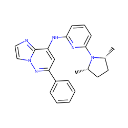 C[C@H]1CC[C@@H](C)N1c1cccc(Nc2cc(-c3ccccc3)nn3ccnc23)n1 ZINC000207361897