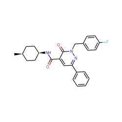 C[C@H]1CC[C@@H](NC(=O)c2cc(-c3ccccc3)nn(Cc3ccc(F)cc3)c2=O)CC1 ZINC001772588245