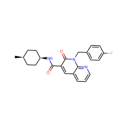 C[C@H]1CC[C@@H](NC(=O)c2cc3cccnc3n(Cc3ccc(F)cc3)c2=O)CC1 ZINC000101195124