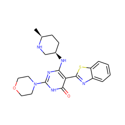 C[C@H]1CC[C@@H](Nc2nc(N3CCOCC3)[nH]c(=O)c2-c2nc3ccccc3s2)CN1 ZINC000473115316