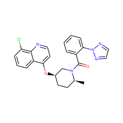 C[C@H]1CC[C@@H](Oc2ccnc3c(Cl)cccc23)CN1C(=O)c1ccccc1-n1nccn1 ZINC000299871768