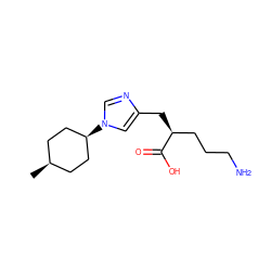 C[C@H]1CC[C@@H](n2cnc(C[C@@H](CCCN)C(=O)O)c2)CC1 ZINC000169698785