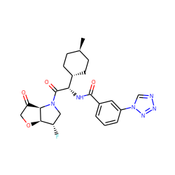 C[C@H]1CC[C@H]([C@H](NC(=O)c2cccc(-n3cnnn3)c2)C(=O)N2C[C@H](F)[C@H]3OCC(=O)[C@H]32)CC1 ZINC000261163328