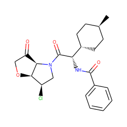 C[C@H]1CC[C@H]([C@H](NC(=O)c2ccccc2)C(=O)N2C[C@@H](Cl)[C@H]3OCC(=O)[C@H]32)CC1 ZINC000261191101