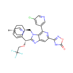 C[C@H]1CC[C@H](Cn2c([C@H](OCC(F)(F)F)c3ccccn3)nc3cc(-c4noc(=O)[nH]4)nc(-c4cncc(Cl)c4)c32)CC1 ZINC000261149882