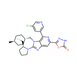 C[C@H]1CC[C@H](Cn2c(N3CCC[C@H]3CF)nc3cc(-c4n[nH]c(=O)o4)nc(-c4cncc(Cl)c4)c32)CC1 ZINC000261097597
