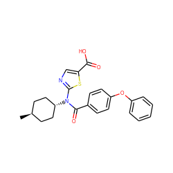 C[C@H]1CC[C@H](N(C(=O)c2ccc(Oc3ccccc3)cc2)c2ncc(C(=O)O)s2)CC1 ZINC000254093246