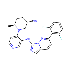 C[C@H]1CC[C@H](N)CN1c1ccncc1Nc1ncc2ccc(-c3c(F)cccc3F)nn12 ZINC000144141085